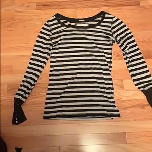 Black and light grey striped long sleeve